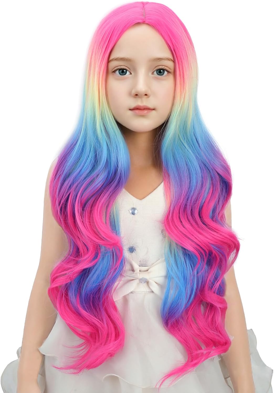 Edivd kids ginger wig with long orange wavy curls