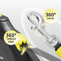 TUG Monochrome 360° Tangle-Free Retractable Dog Leash - Black/Yellow / Large, 16 ft - image 4