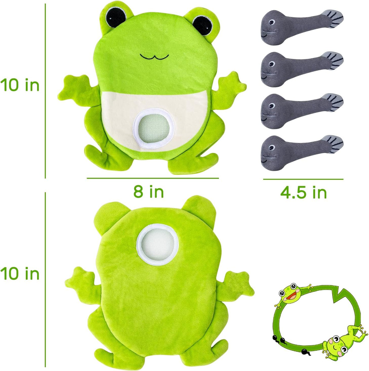 Hollypet Squeaky Hide and Seek Dog Toys for Small and Medium Dogs - Frog - image 2