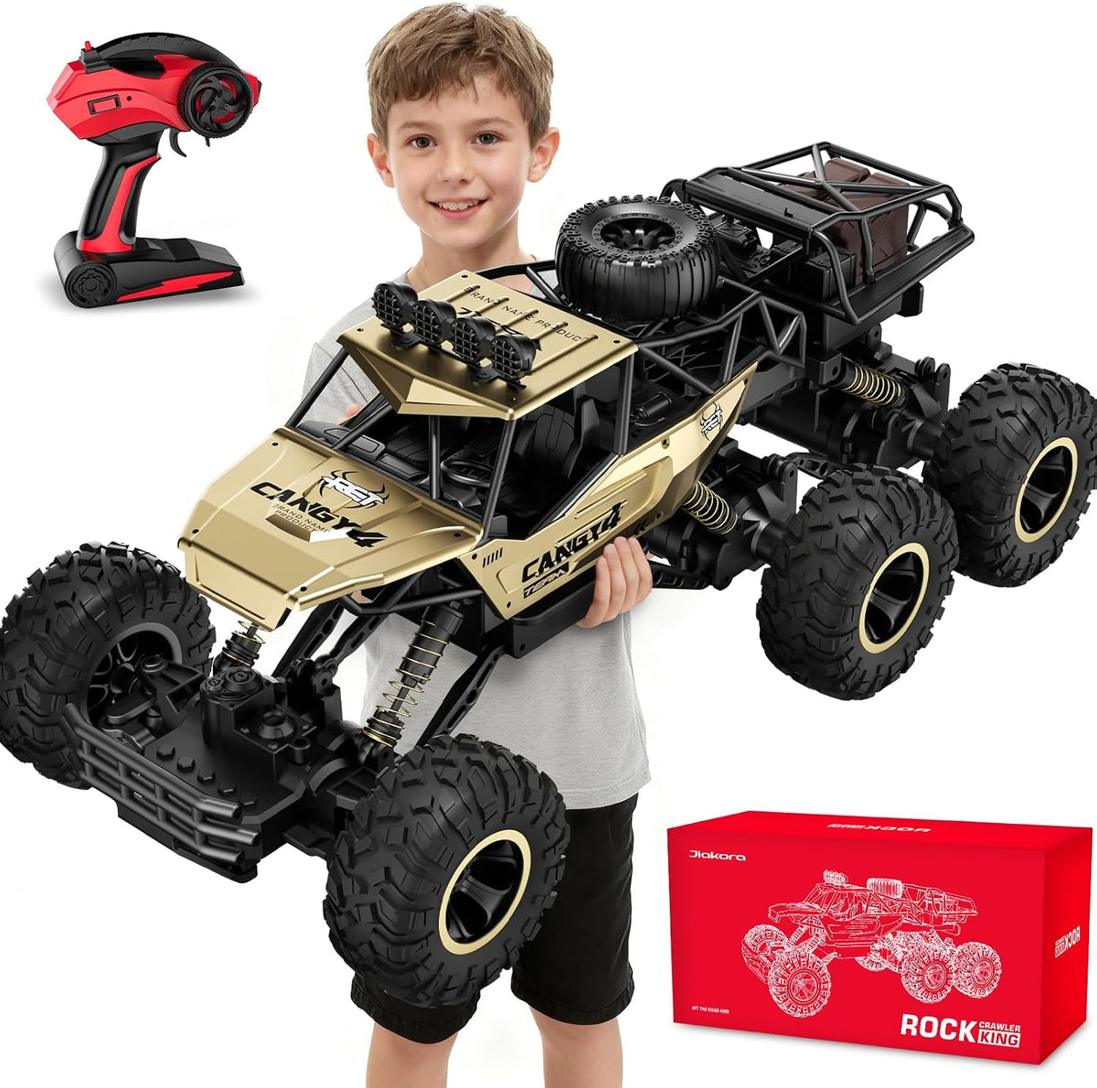 Jiakora RC Cars Remote Control Car 1:12 Off Road Truck - 6 Wheels Gold