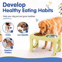 XIAZ Elevated Dog Bowls Large Breed Raised Dogs Bowl Stand - F-Yellow / Basic - image 4
