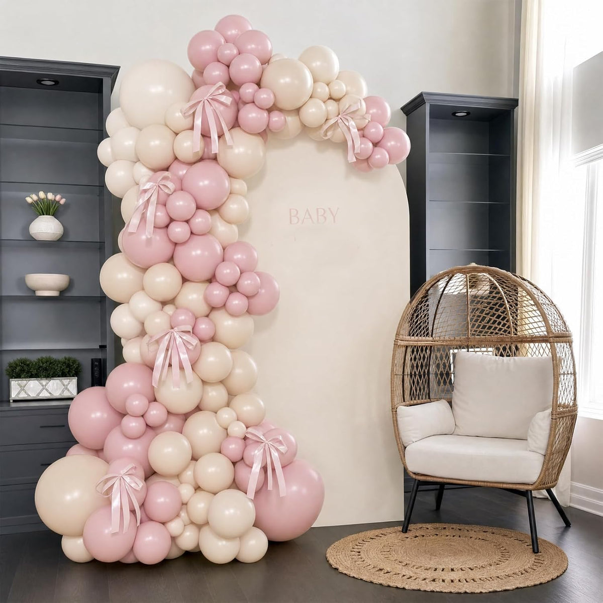 Pink Balloon Arch Kit, 145Pcs Baby Shower Birthday Decor – Fun for Kids & Family - Dusty Pink - image 3