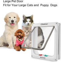 CEESC X-Large Cat Door for Pets up to 25 lbs, Weatherproof - White / XL- Inner size: 7.9"(W) x 8.7"(H) (Pack of 2) - image 2