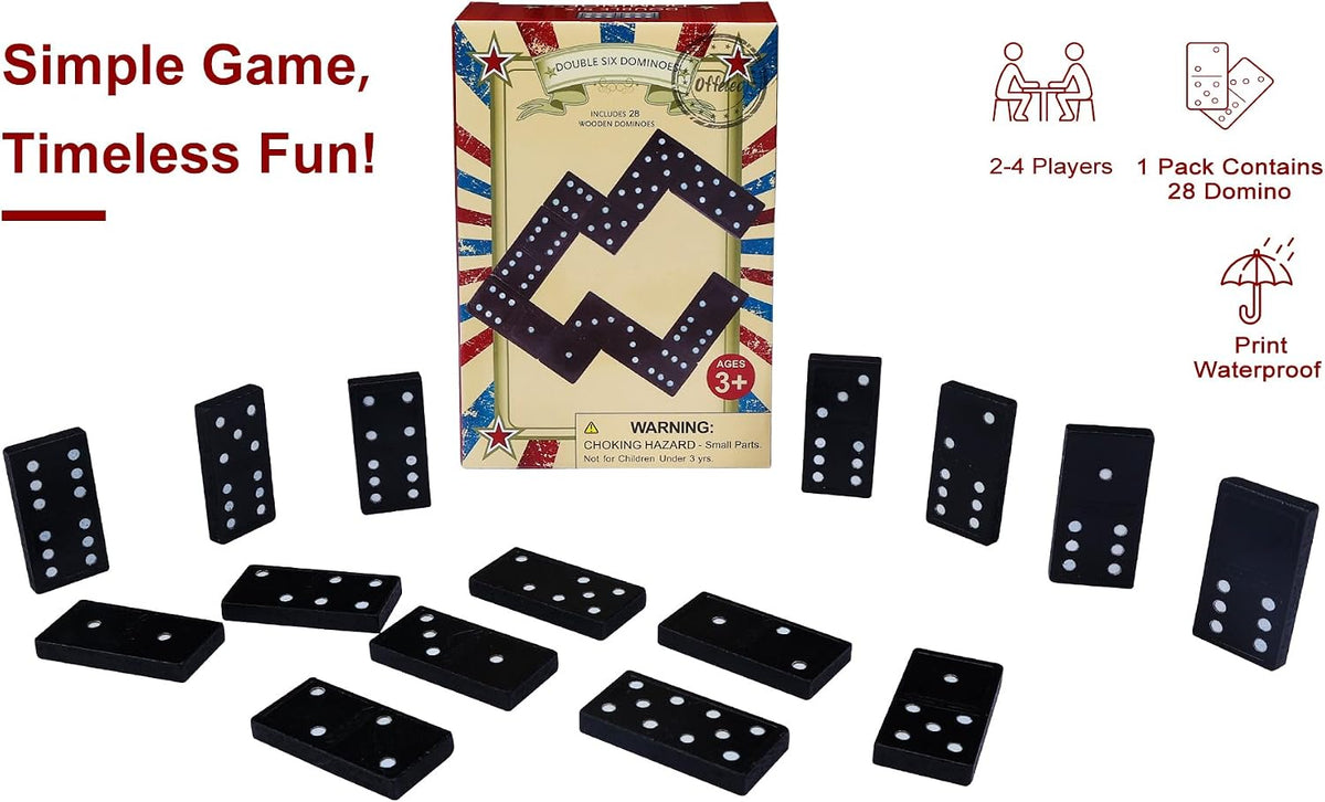 Offelec Double Six Dominoes Set - Double 6 Wooden Dominoes - image 4