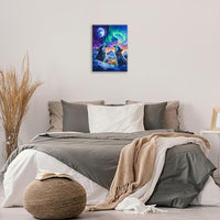 Wolf Wall Art Wolves Canvas Wall Decor Prints Framed Painting Aurora Pictures Gifts Artwork for Bathroom Bedroom Living Dining 16"x20"