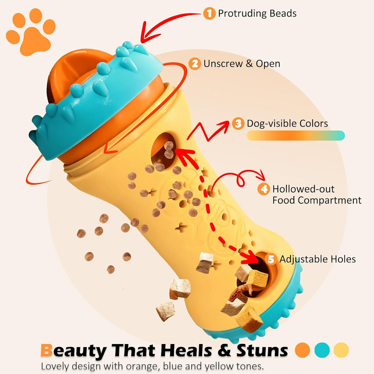 Dog Puzzle Toy, Interactive Dog Enrichment Toys for Adjustable Treat Dispensing Toys to Keep Them - image 3