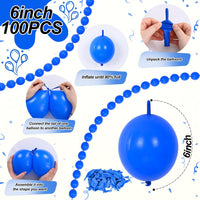 Pearl White Linking Balloons for Wedding Bride Shower Mermaid Party - Dark Blue / 6 inch - image 2