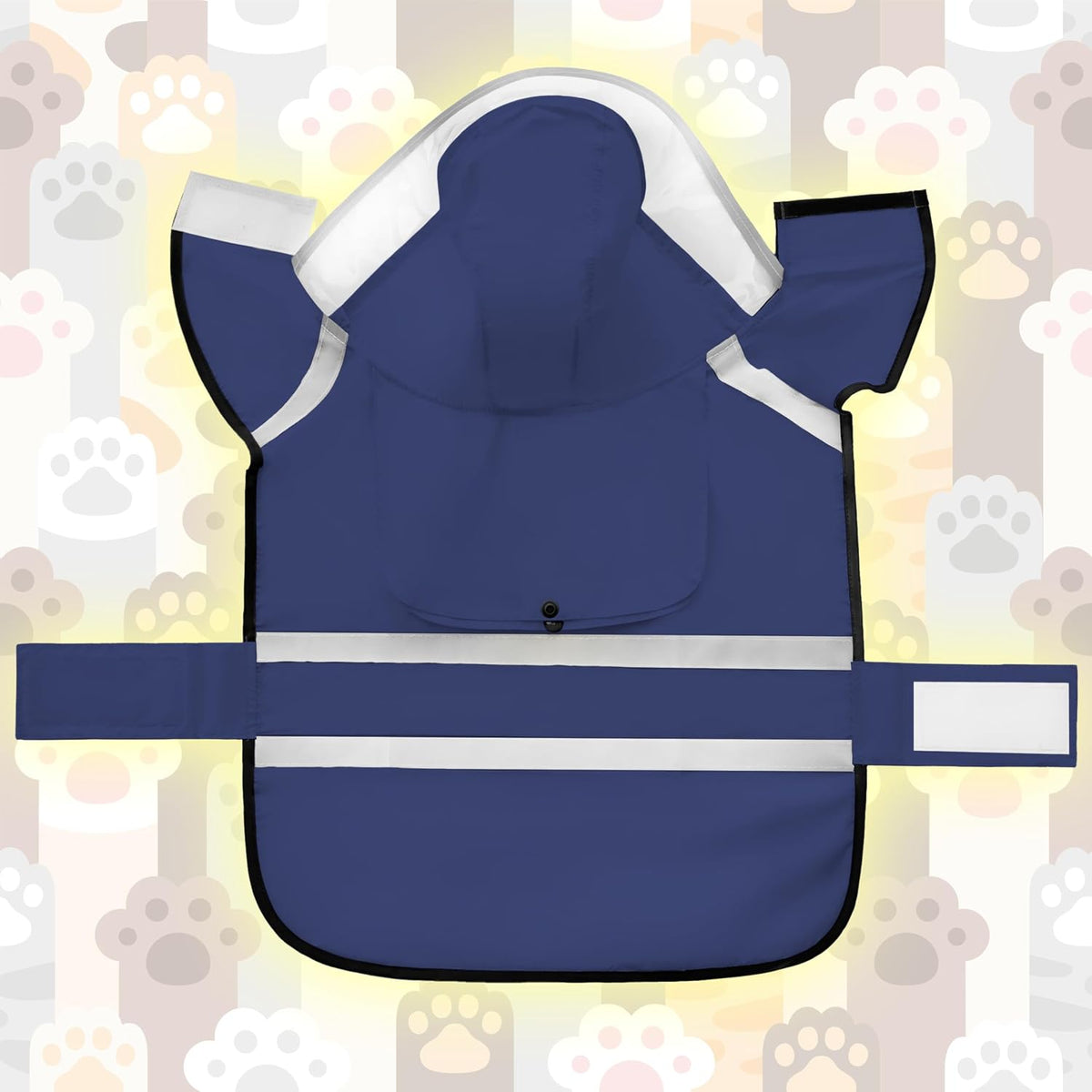 Dog Raincoat, Adjustable Rain Jacket with Hooded Double Layer for Large Medium Small Dogs Puppies - Navy / Large - image 3
