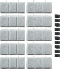 PET STANDARD Replacement Water Filter & 10 Pack Replacement Pre-Filter Sponges Compatible with Petory® 74oz/2.2L Automatic Pet Fountain, Pack of 10