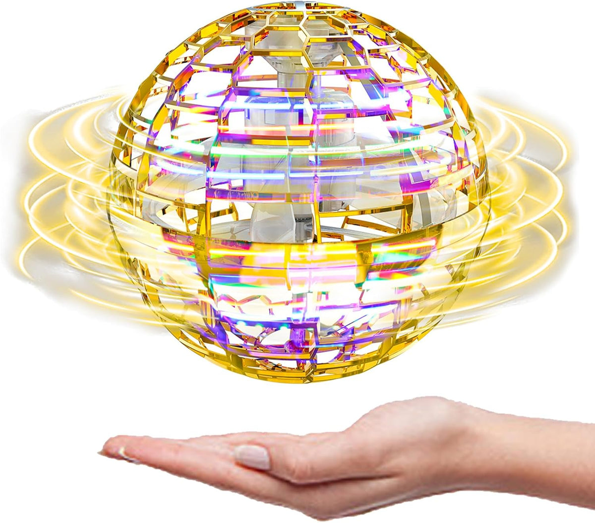 ATHLERIA Magic Flying Orb Ball, Boomerang Hover Balls - Flying Ball Only / Gold