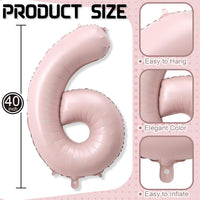 40'' Purple K-pop Number 5 Balloon for Girl 5th Birthday Party - Baby Pink / Number 6 - XXL - image 2
