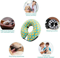 CuteBone Inflatable Soft Dog Cone with Removable Fleece Covers for Small/Medium/Large Dogs and Cats After Surgery GWB04S