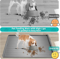 Dog Mat for Food and Water - Light Grey / 39.4"L x 27"W - image 3