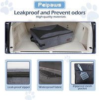 Portable Cat Travel Litter Box. Zipped Lid, Collapsible Litter Box for Cats. No Leakage, No Smell. Easy to Carry. Used for Hotels, Camping, Car (Gray,M)