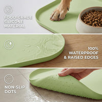 Non-Slip Silicone Dog Food Mat for Food and Water - 45 x 30 cm / Light Green - image 4