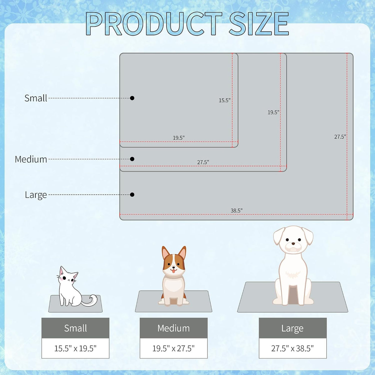 NACOCO Summer Pet Cooling Mat - M: 19.5" x 27.5'' / Grey Shark - image 3