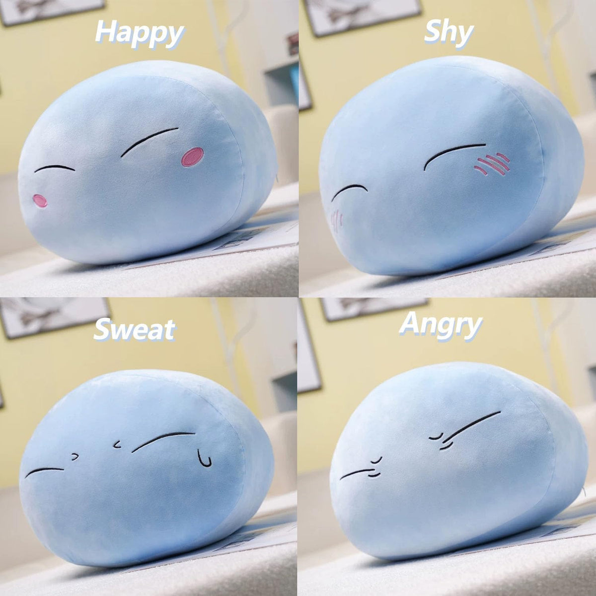 Anime Slime Plushie Stuffed Doll Plush Pillows Plush Stuffed Doll - 11in / Happy - image 2