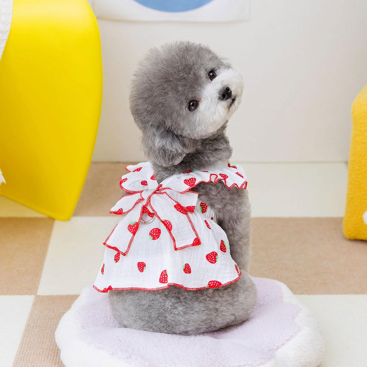 Dog Dresses for Small Dogs Girl Female Dog Cat Clothes Dress Cute - White / Small (suggest 4.5-6.5 lbs) - image 2