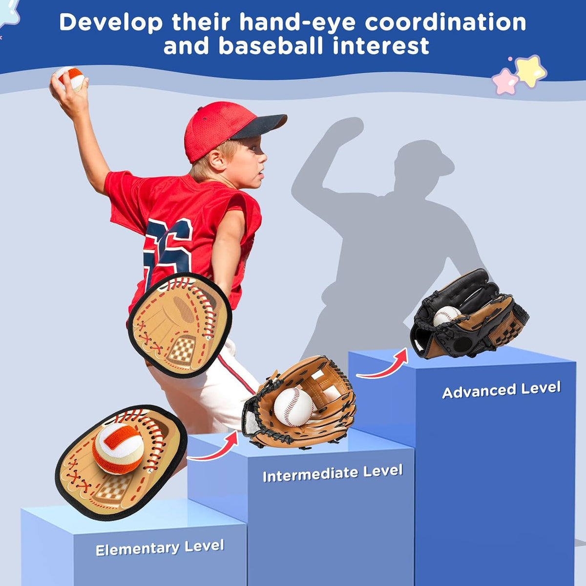 Aywewii toss and catch game with sticky hook and loop paddles and soft balls - view 7
