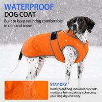 MIGOHI Warm Dog Coat Waterproof Winter Dog Jacket, M - Orange / Medium - image 3