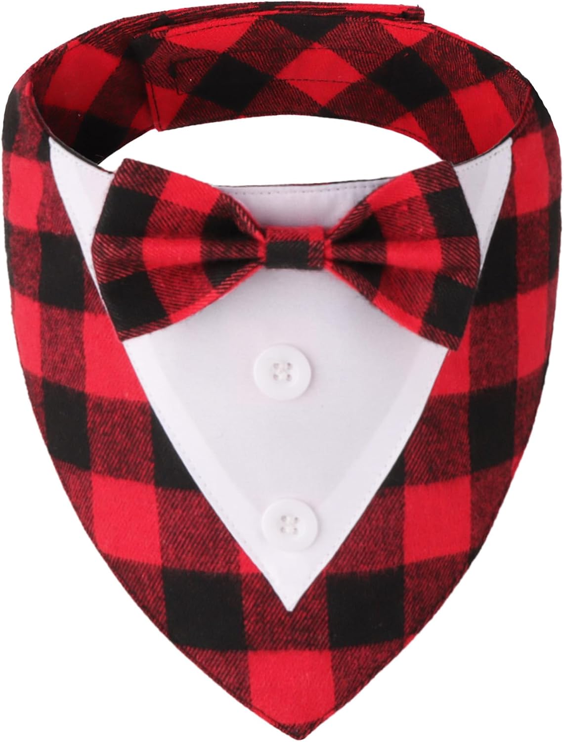 Dog Tuxedo Bandana, Wedding Birthday Dog Bow Tie - Medium / Christmas-3