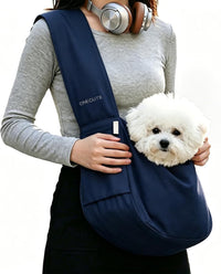 ONECUTE Dog Purse Carrier for Small Dogs Rabbit cat with Large Pockets - Navy Blue Sling / 15.7"L x 5.9"W x 8.6"H