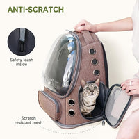 Cat Backpack Carrier, Breathable Cat Carrier Large Space Bubble Pet Backpack for Kitty Small Dog up to 15lbs, Transparent & Foldable Pet Carrier for Travel Hiking