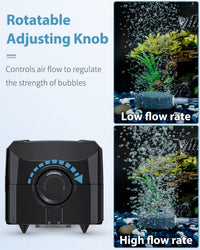 Uniclife Aquarium Air Pump Dual Outlet Fish Tank Aerator - 10-100 Gallon - image 2
