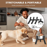 Dog Bowl Stand for Medium Large Dogs - 1 Pack - Black, Square / Height: 7.8", Width: 5.9-8.7" - image 2