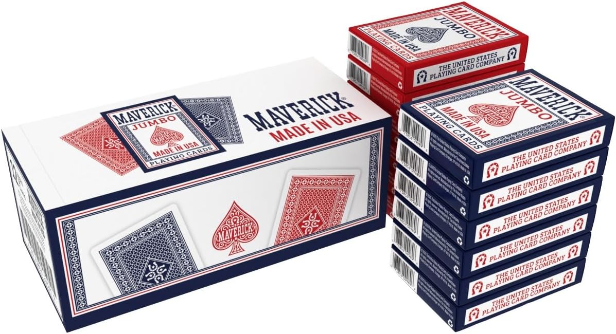 Maverick Playing Cards 12 Pack, Standard Index - Made in USA 12 PK Jumbo