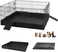 2-Story Wooden Rabbit Hutch with Chew-Proof Ramp