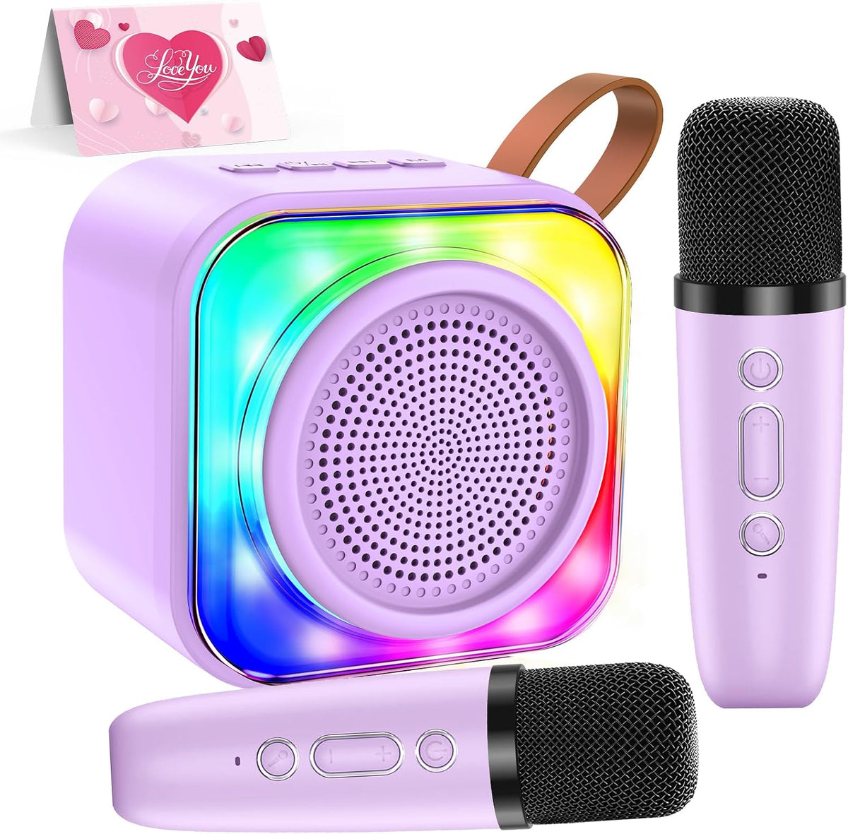 Karaoke Machine with 2 Microphones for Kids - Purple