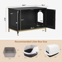 28.3" L Cat Litter Box Enclosure with Metal Frame - 28.3"L / Black - image 3