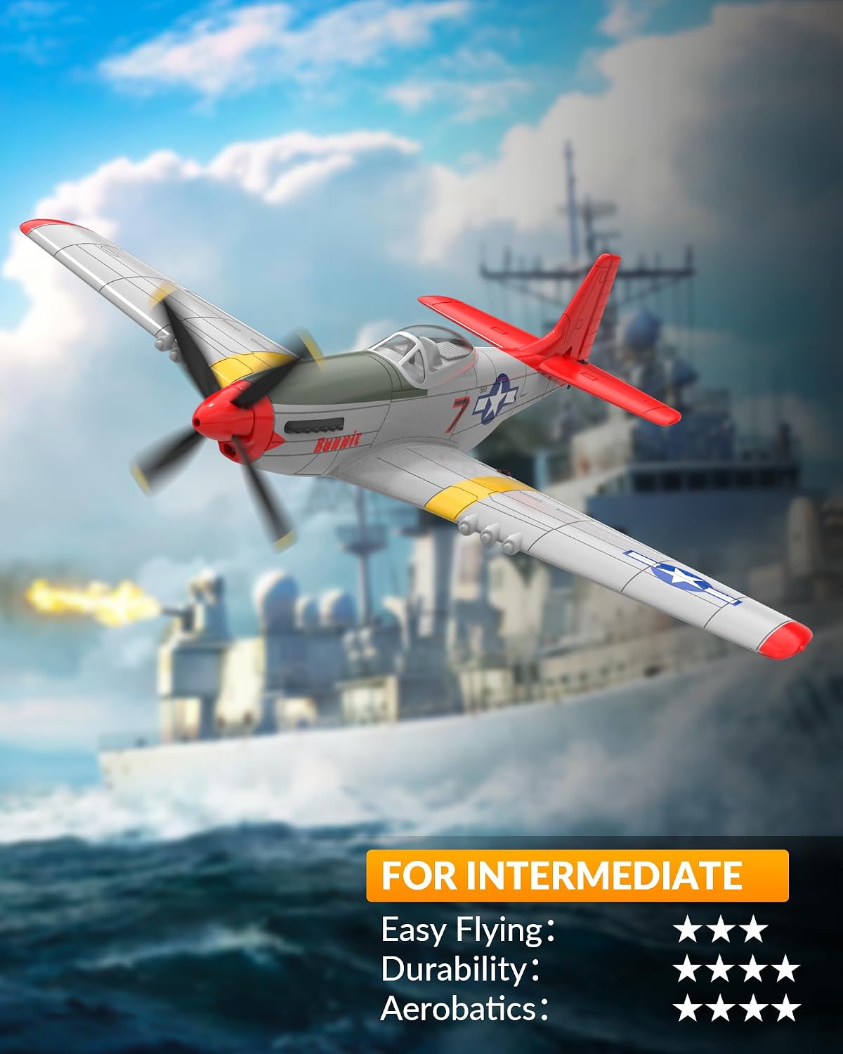 volantexrc RC Plane, 4CH Remote Control Airplane for Beginners & Adults – Fun for Kids & Family - Red - image 2