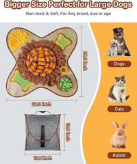 HOPET Snuffle Mat for Dogs Large Breed - 28*28 Brown Flower Trap - image 3