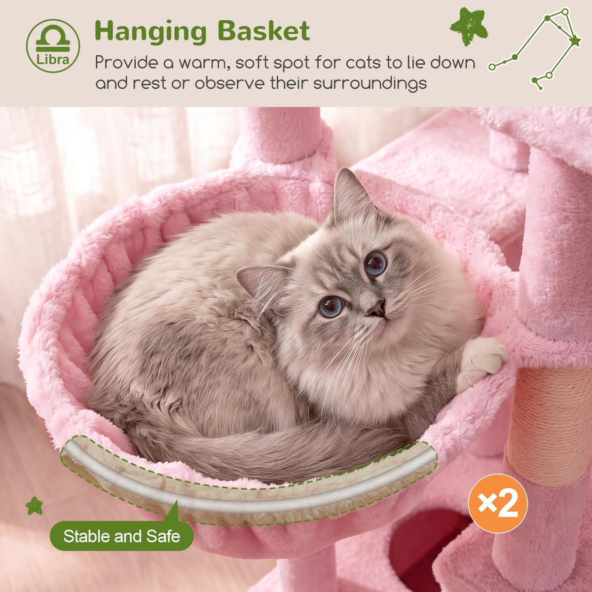 Globlazer Z78 Heavy Duty Cat Tree for 20lbs Large Adult Cats - Pink / 78 inch - image 4
