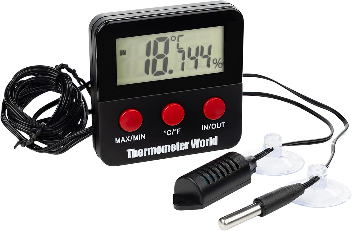 Digital Reptile Thermometer Hygrometer with 2 External Remote Probes – Essentials for Reptiles And Amphibians