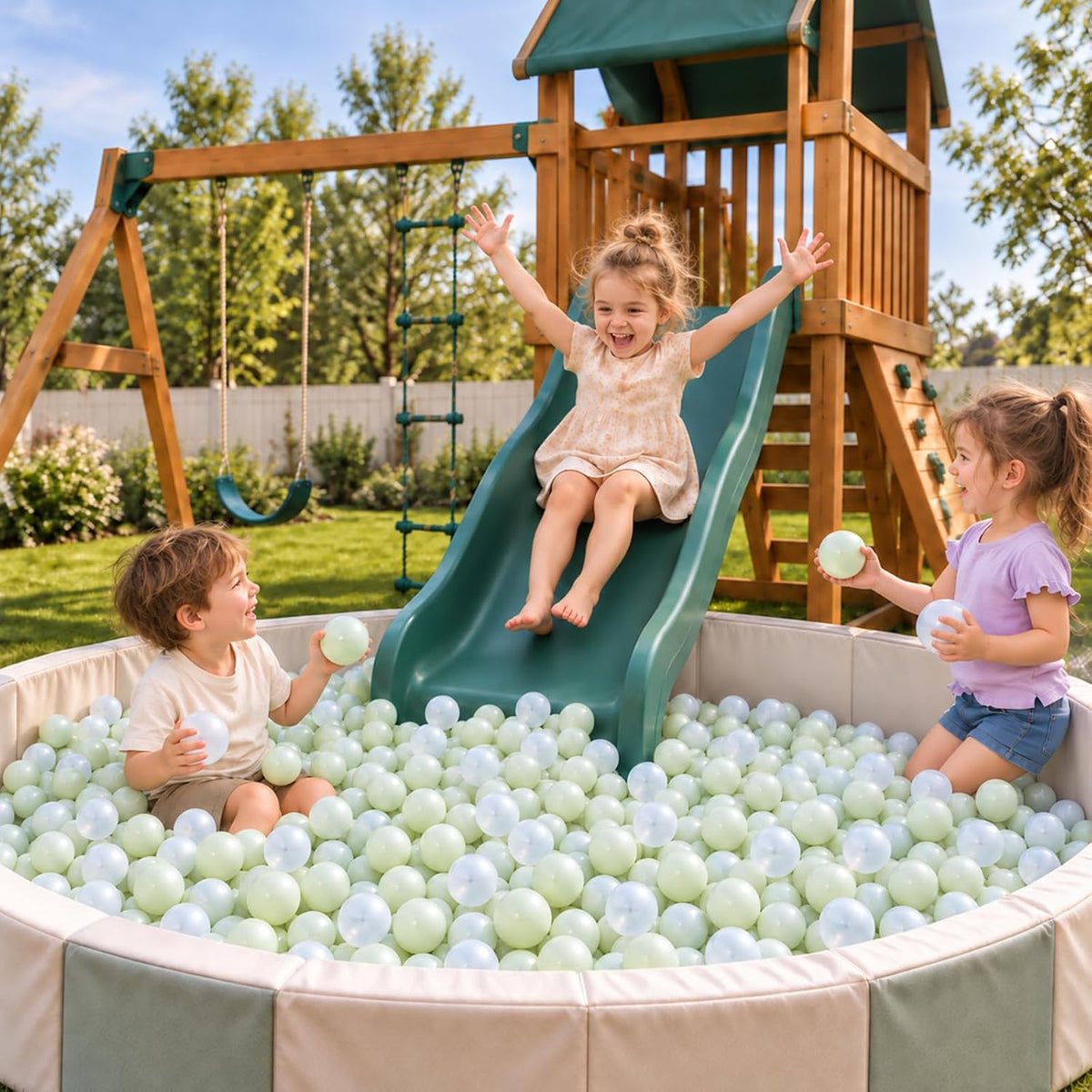 GUESVOT ball pit balls, 100 crush proof plastic balls with reusable storage bag - view 14