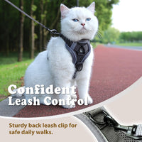 Cat Harness and Leash for Walking - Grey / S : 3.3-6.6 LB - image 2