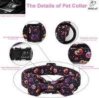 Green Dog Collar with Bow Tie, Christmas Bowtie Dog Collar M – Essentials for Dogs - XS / B-Spooky Pumpkin - image 3