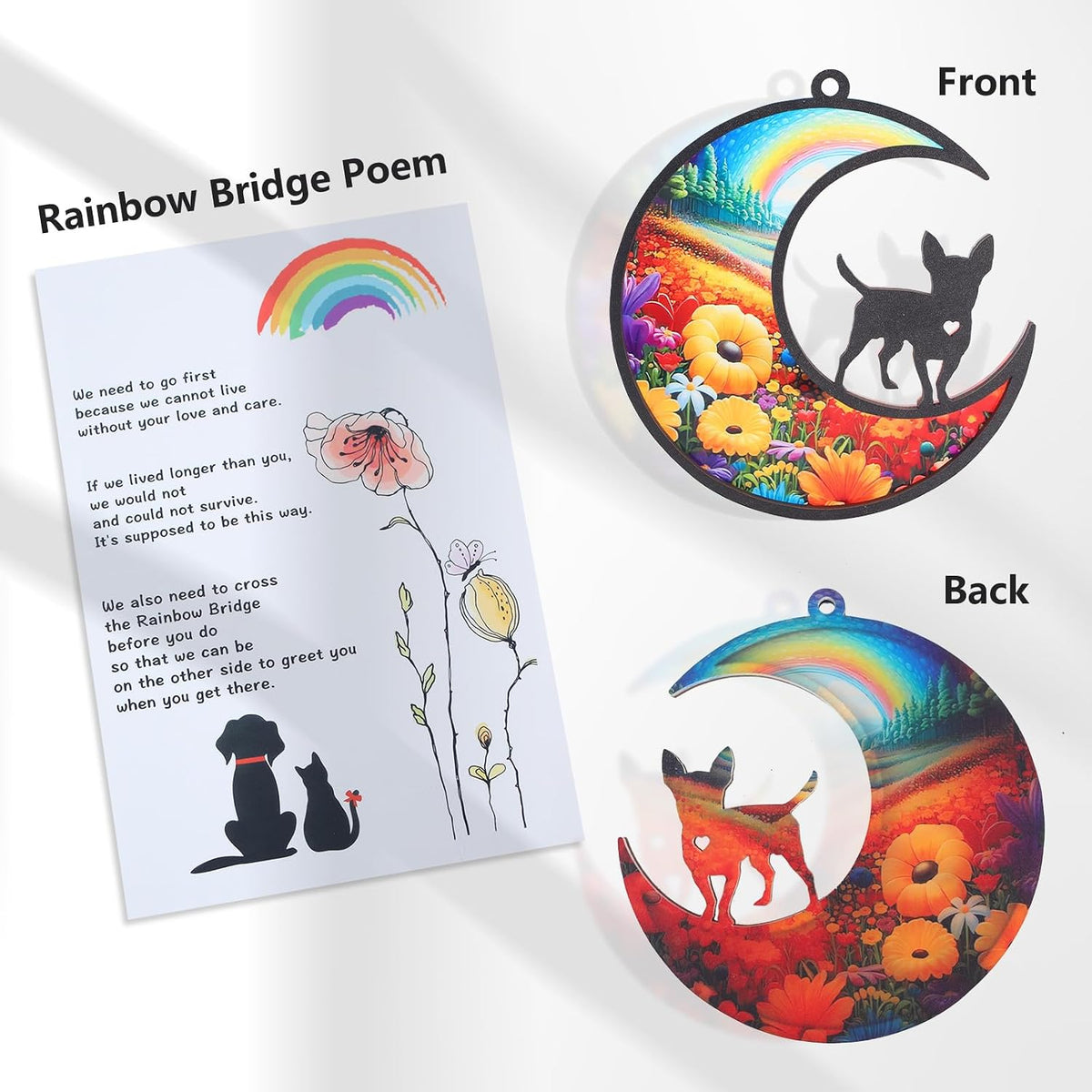 Original CCiaga DIY Dog Angel Memorial Suncatcher with Sympathy Card - 5-chihuahua - image 4