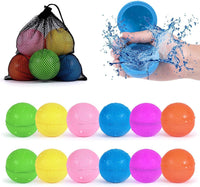 Reusable Water Balloons 6 Pcs with Mesh Bag - Pure Color / 12 Pcs