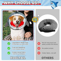 KOOLTAIL Dog Cone Collar Alternative After Surgery, Soft Inflatable Dog Neck Cone for Medium Large Dogs, Adjustable Pet Donut Recovery E Collar with Enhanced Anti-Licking Does Not Impede Vision L
