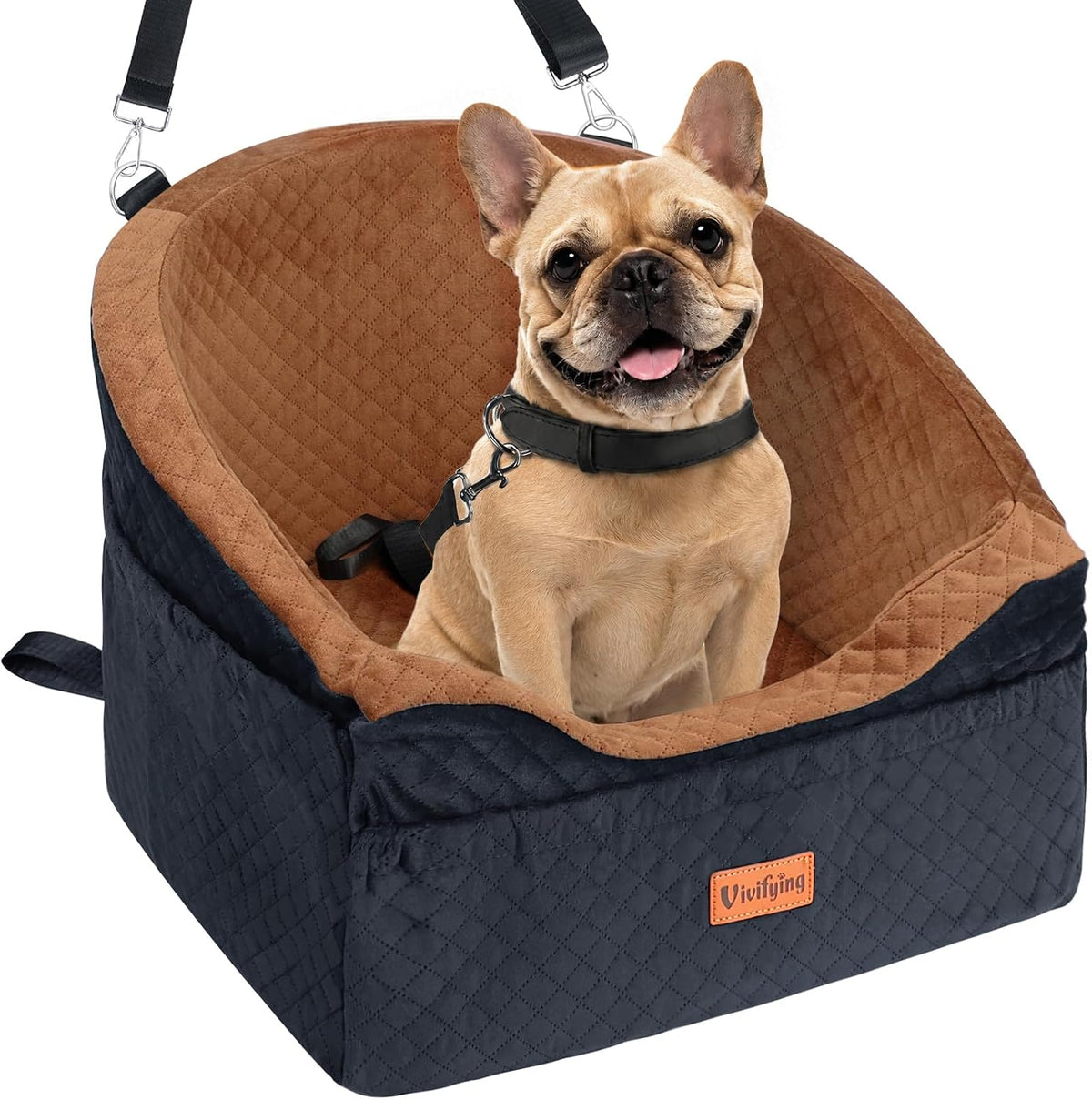 Vivifying Dog Car Seat for Small Dogs - Brown&Black