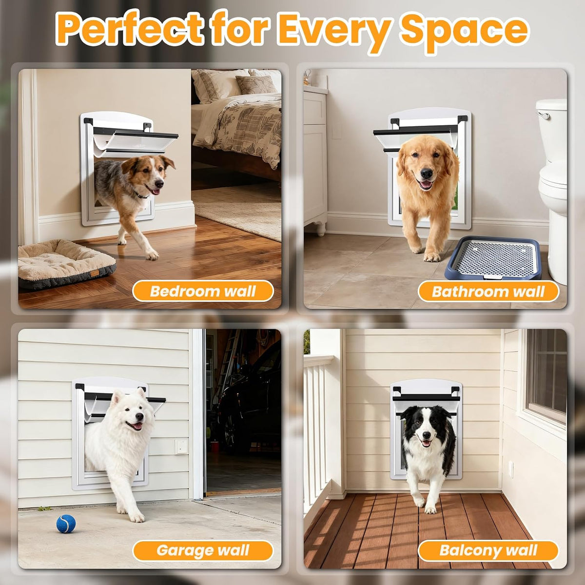 Cat Door for Wall, Energy Efficient Pet Entry Door – Essentials for Cats - Extra Large - image 2