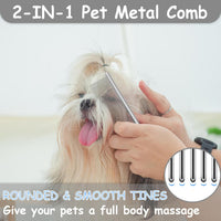 GUBCUB Pets Grooming Comb Kit for Small Dogs Puppies For Tear Stain - Pet Combs with Deshedding Brush - image 3