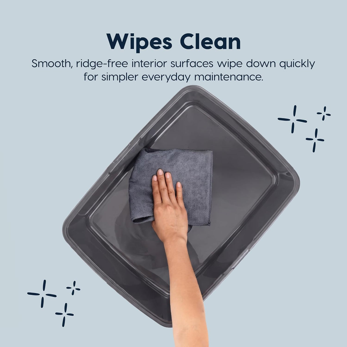 IRIS USA High Sided Cat Litter Box, Scatter Shield - Small / Gray - image 4