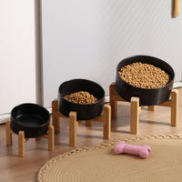 Black Raised/Elevated 15°Slanted Ceramic Dog Bowl for Small Breeds - Black / 1.7 CUPS - Puppy/Small Dogs & Cat Bowls - image 3
