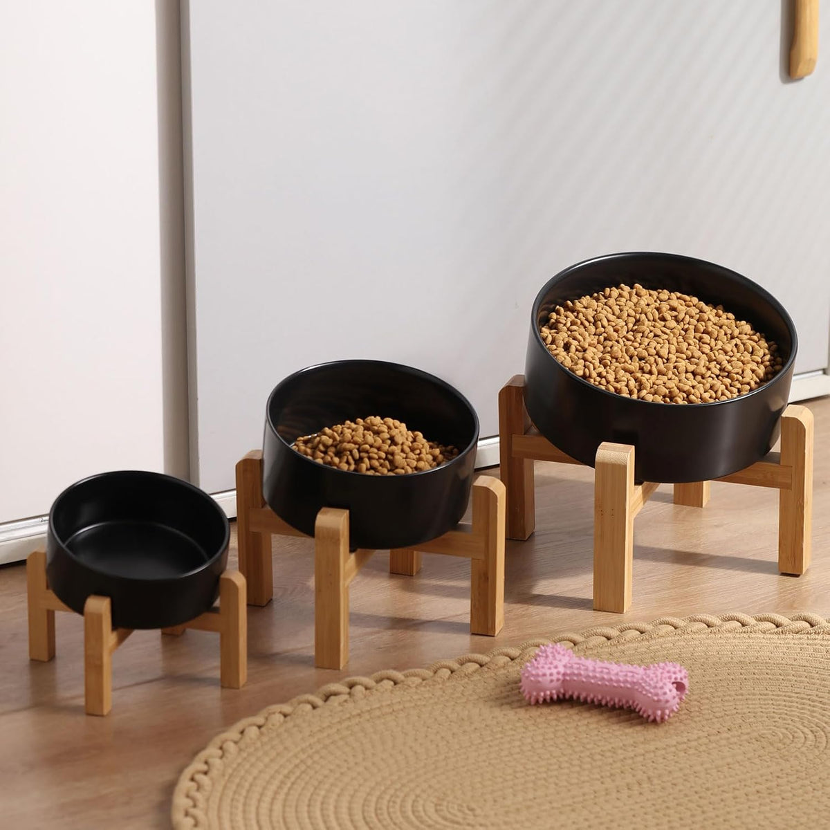Black Raised/Elevated 15°Slanted Ceramic Dog Bowl for Small Breeds - Black / 1.7 CUPS - Puppy/Small Dogs & Cat Bowls - image 3