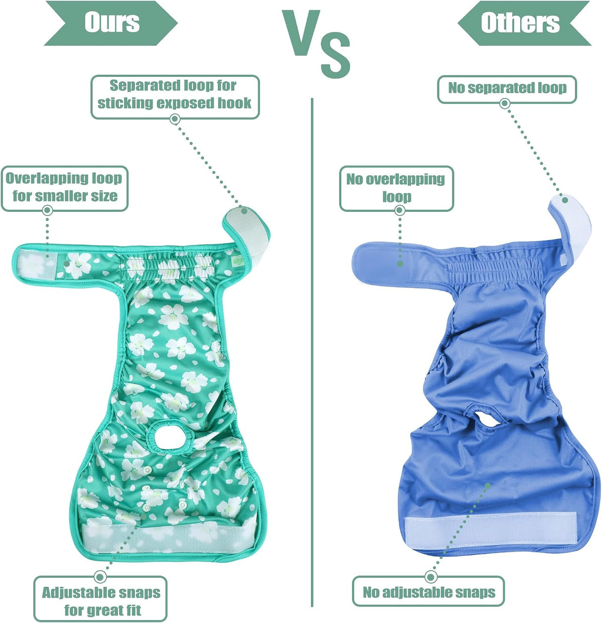 wegreeco Washable Reusable Premium Female Dog Diapers - Large / Spring Colors - image 2